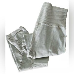 FP Movement by Free People High-Waist Ribbed Waistband Leggings - Light Sage